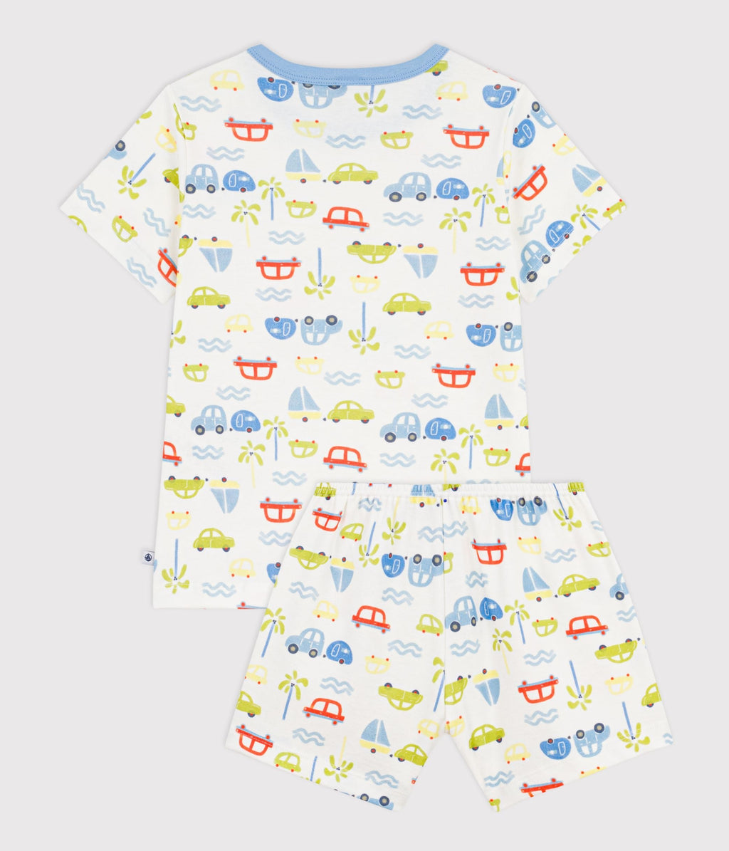 Pyjama short enfant en coton imprimé voitures – D1