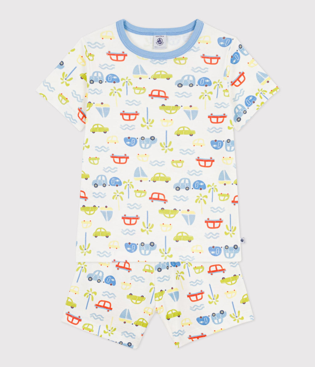Pyjama short enfant en coton imprimé voitures – F2