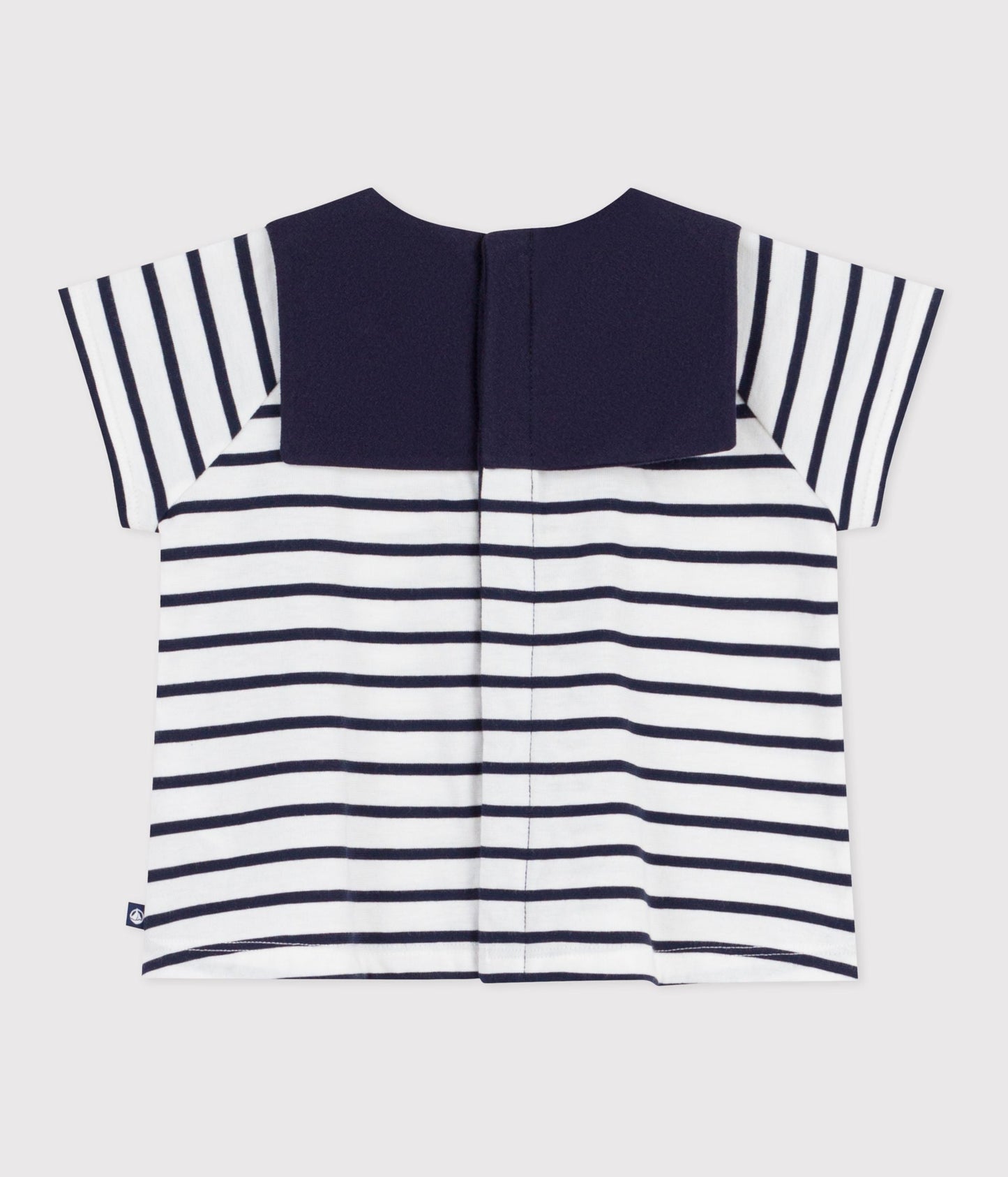 Blouse bébé en coton rayure marinière à col brodé – D1