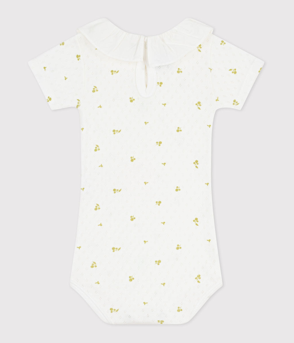 Body bébé en coton à col, imprimé fleurs – D1