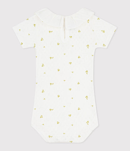 Body bébé en coton à col, imprimé fleurs – D1