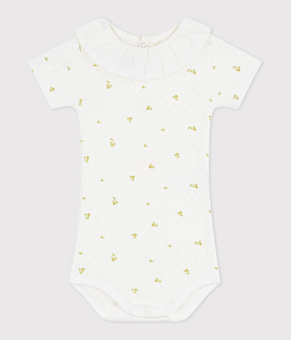 Body bébé en coton à col, imprimé fleurs – F1