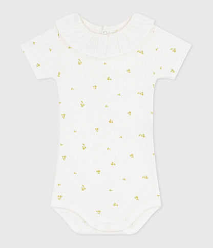 Body bébé en coton à col, imprimé fleurs – F1