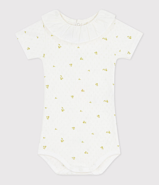 Body bébé en coton à col, imprimé fleurs – F1