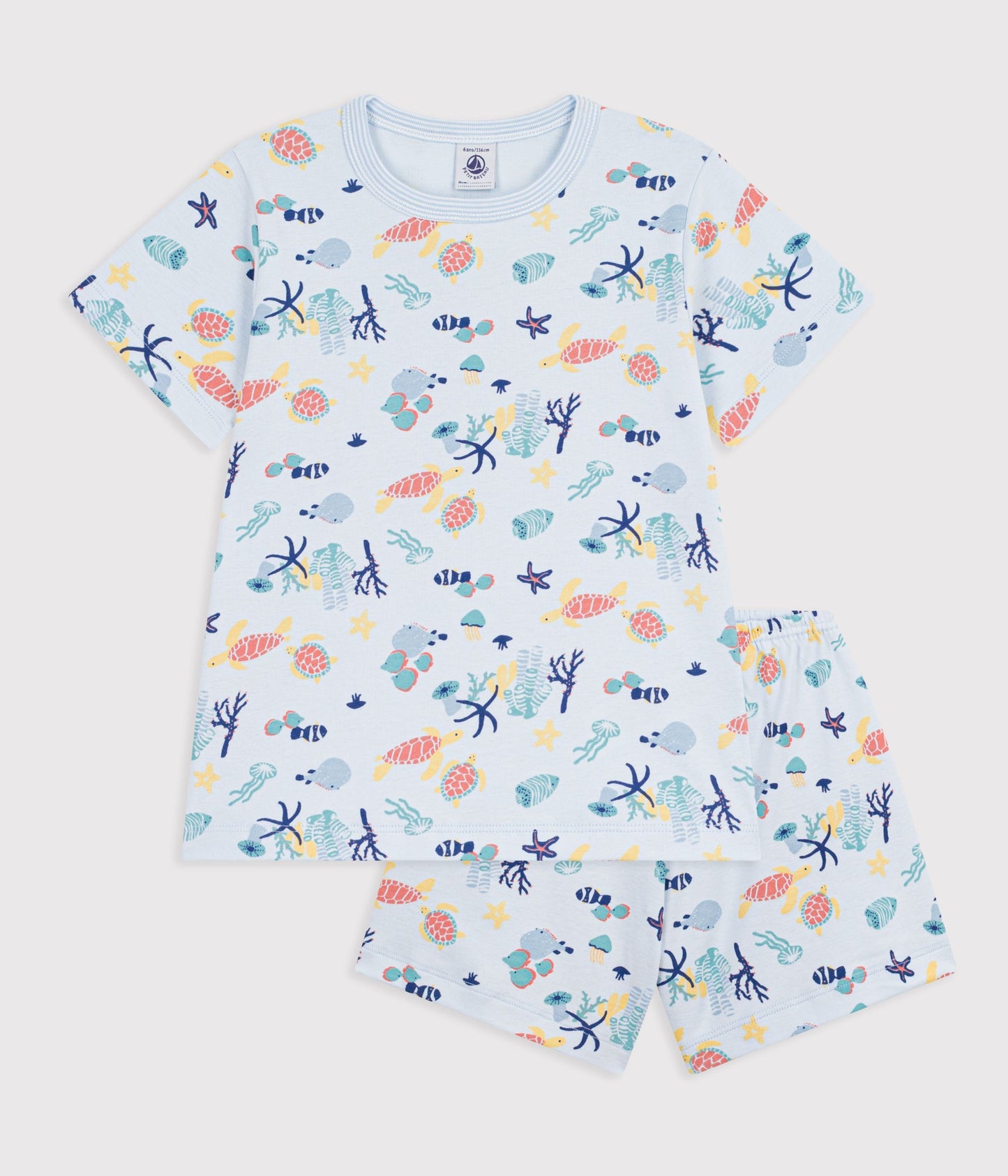 Pyjama short enfant en coton imprimé phosphorescent