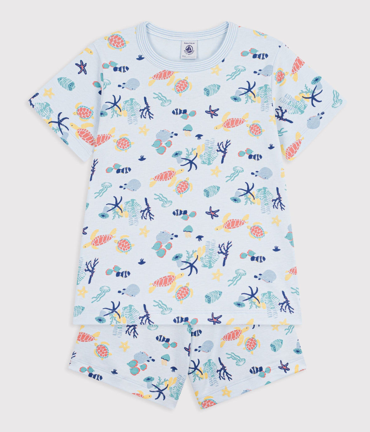 Pyjama short enfant en coton imprimé phosphorescent
