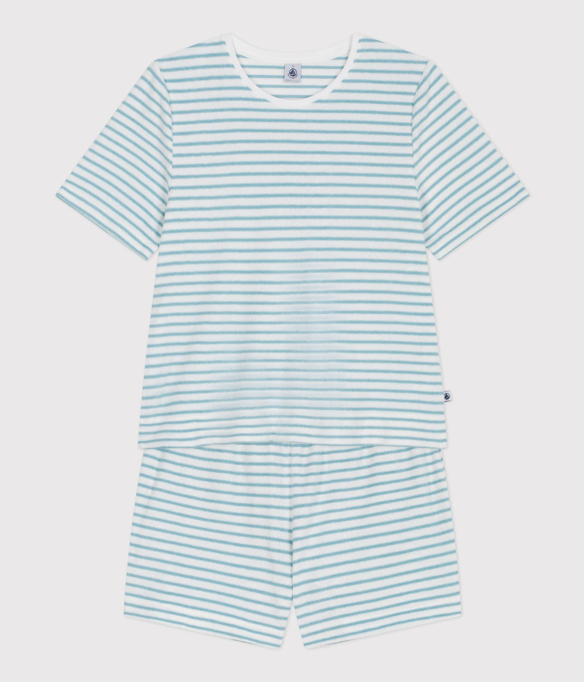 Pyjama short femme en coton éponge à rayures – F2