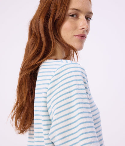 Pyjama short femme en coton éponge à rayures – J3