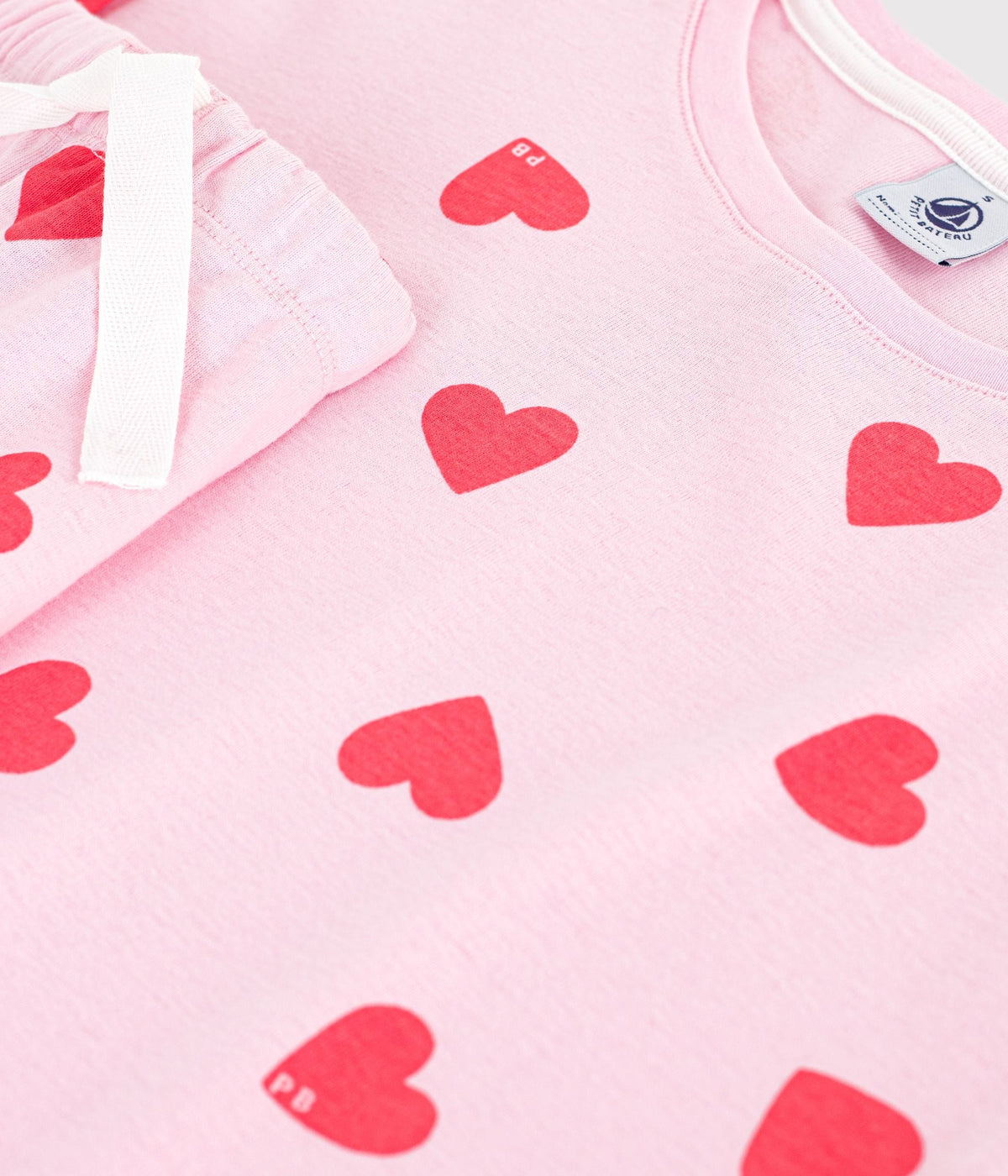Pyjama short femme en coton imprimé cœur – Z1