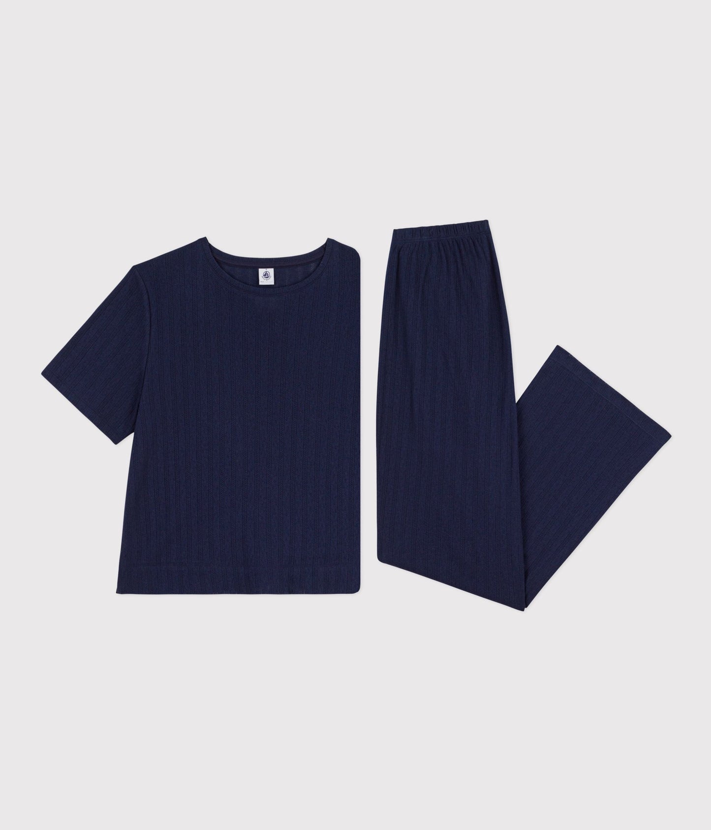 Pyjama manches courtes femme en coton ajouré – F2