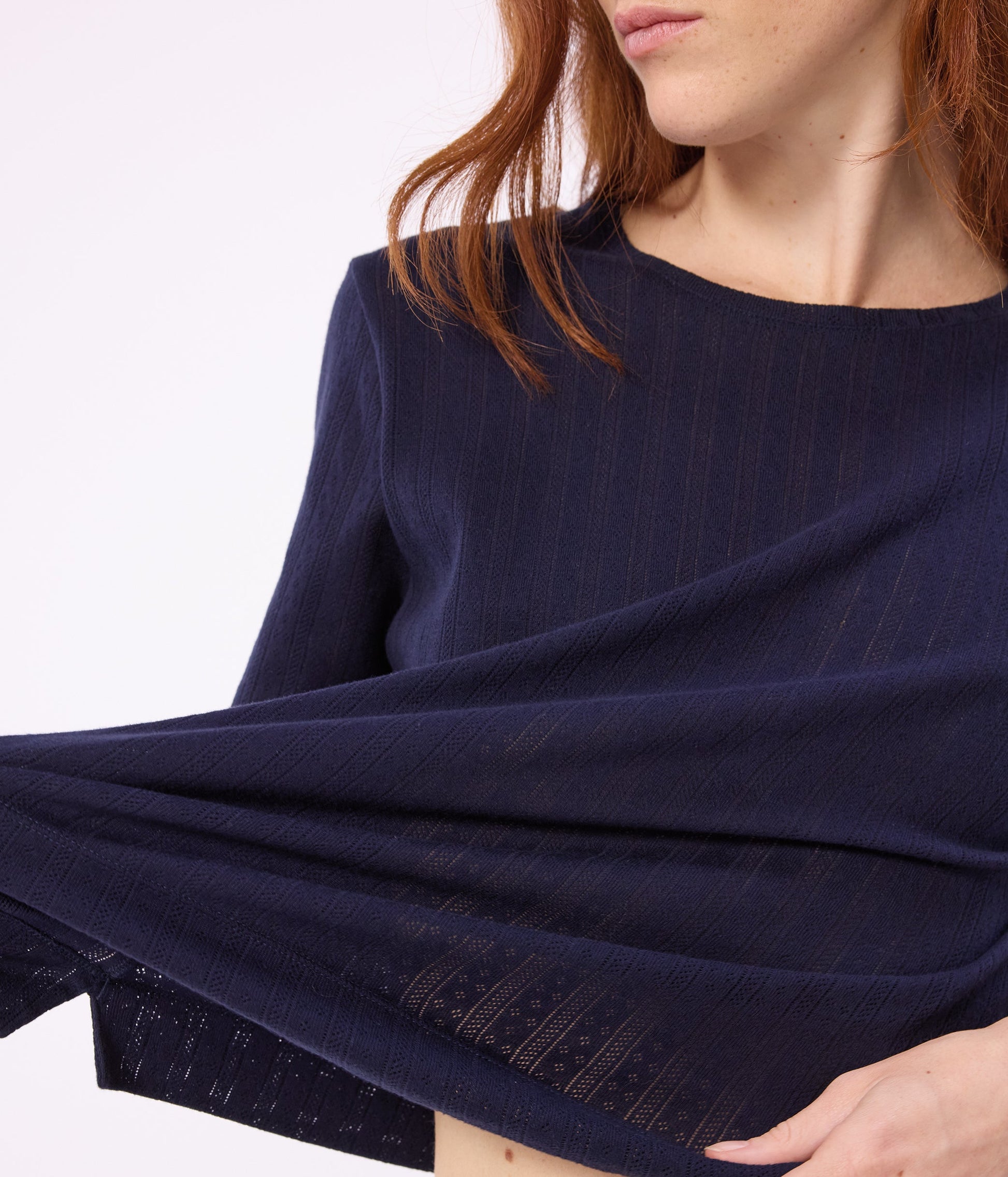 Pyjama manches courtes femme en coton ajouré – J3