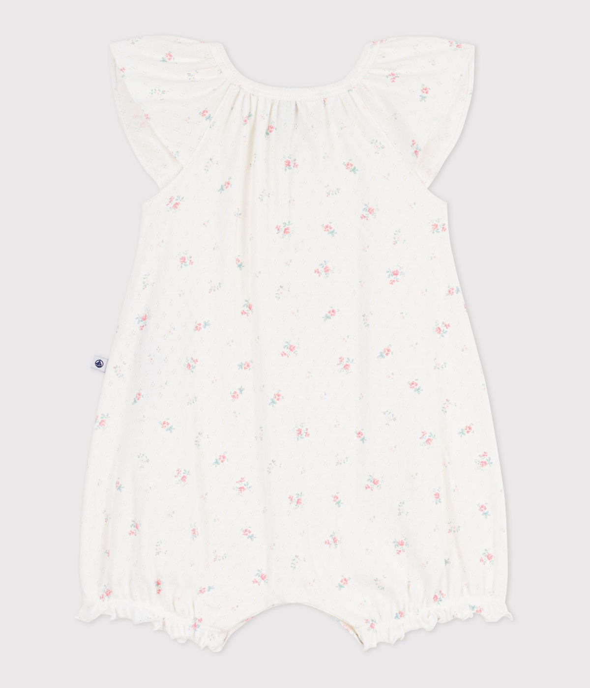 Combinaison courte bébé en coton fleuri – D1