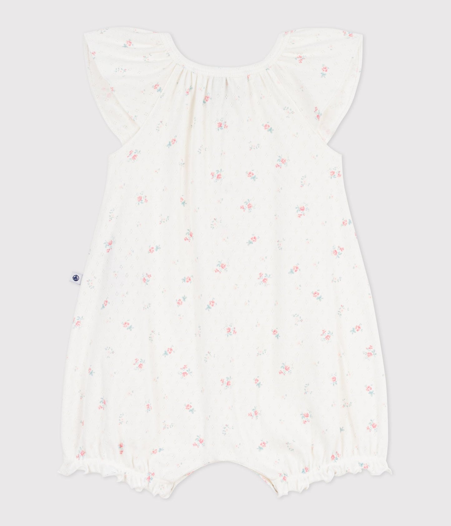 Combinaison courte bébé en coton fleuri – D1