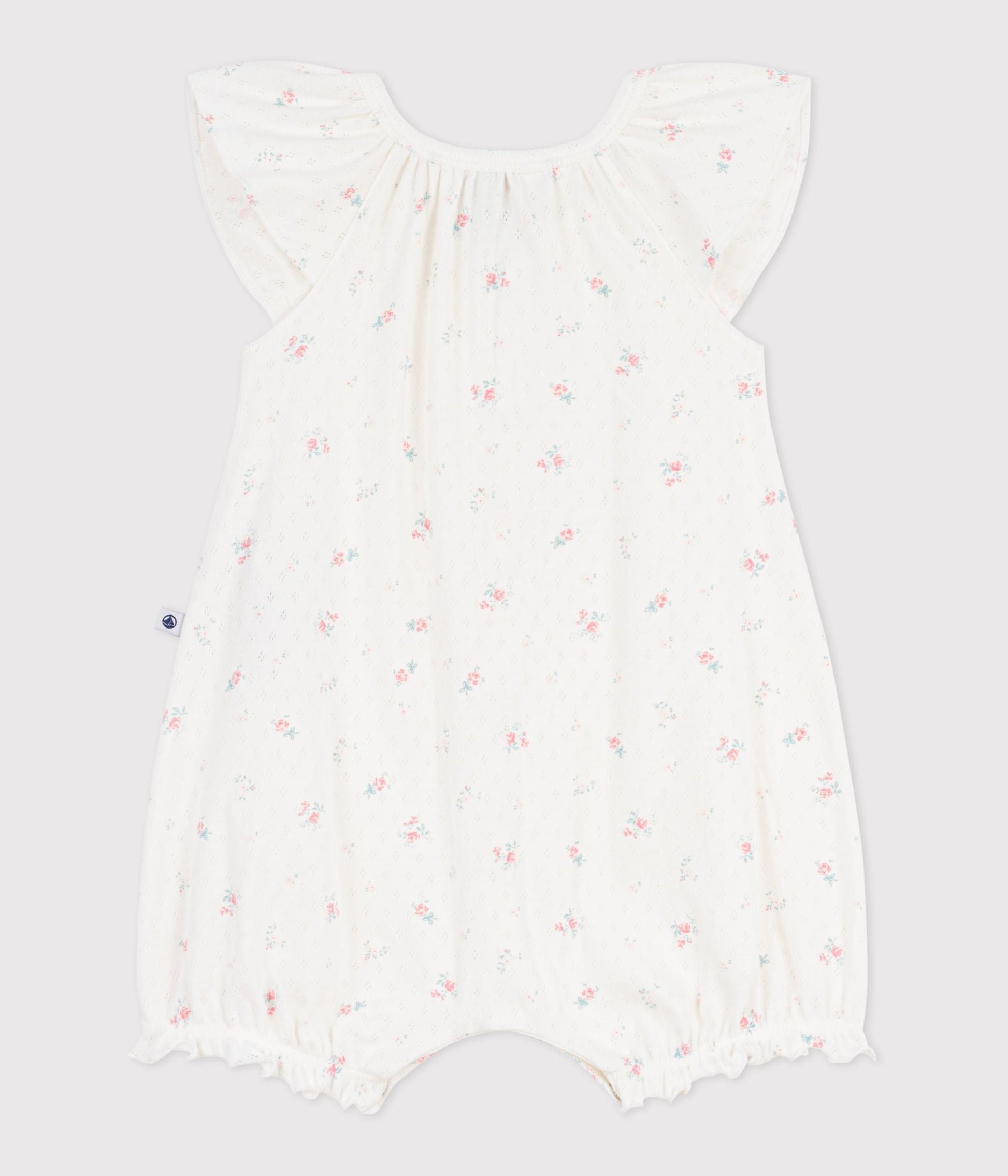 Combinaison courte bébé en coton fleuri – D1