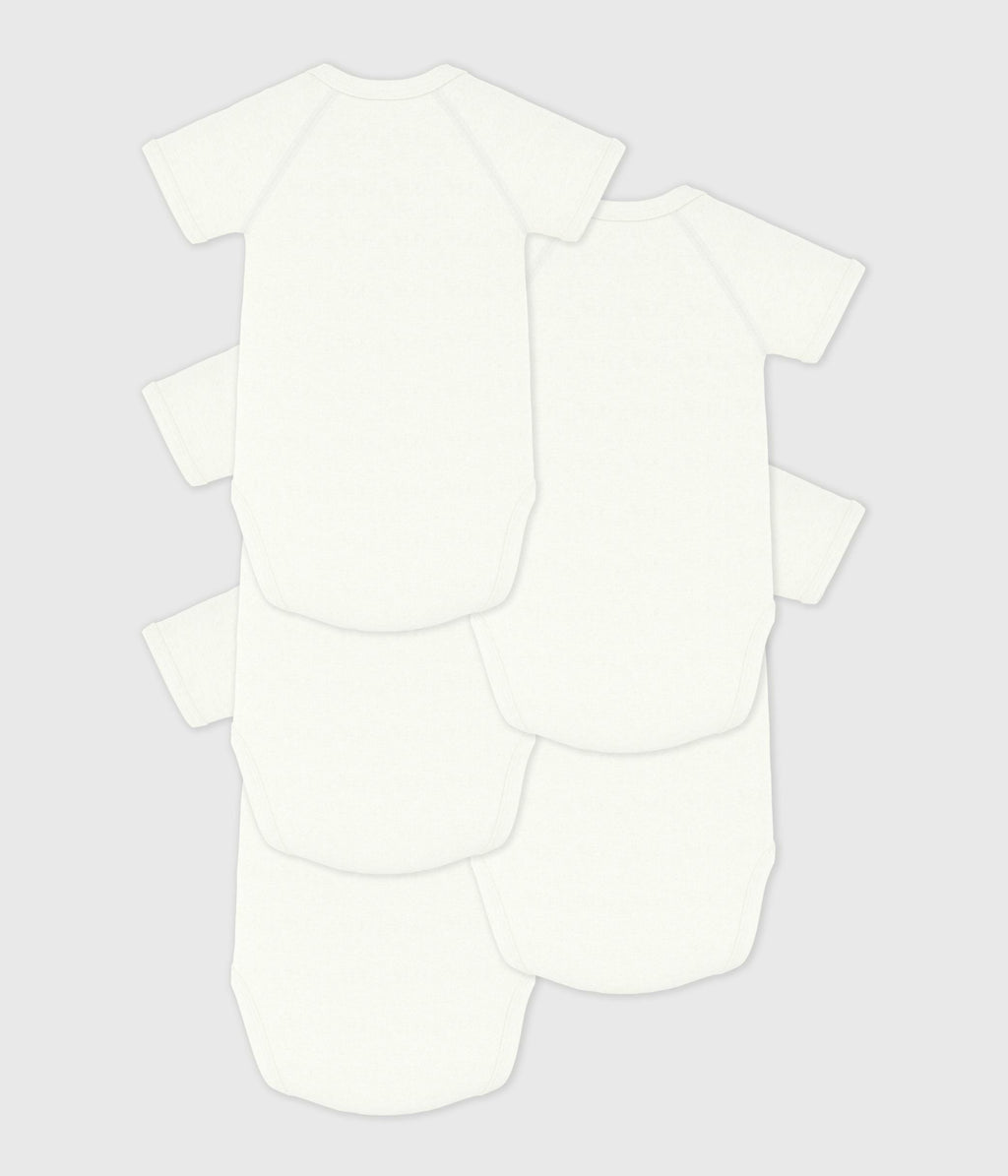 Lot de bodies croisés manches courtes en coton unis bébé – D1