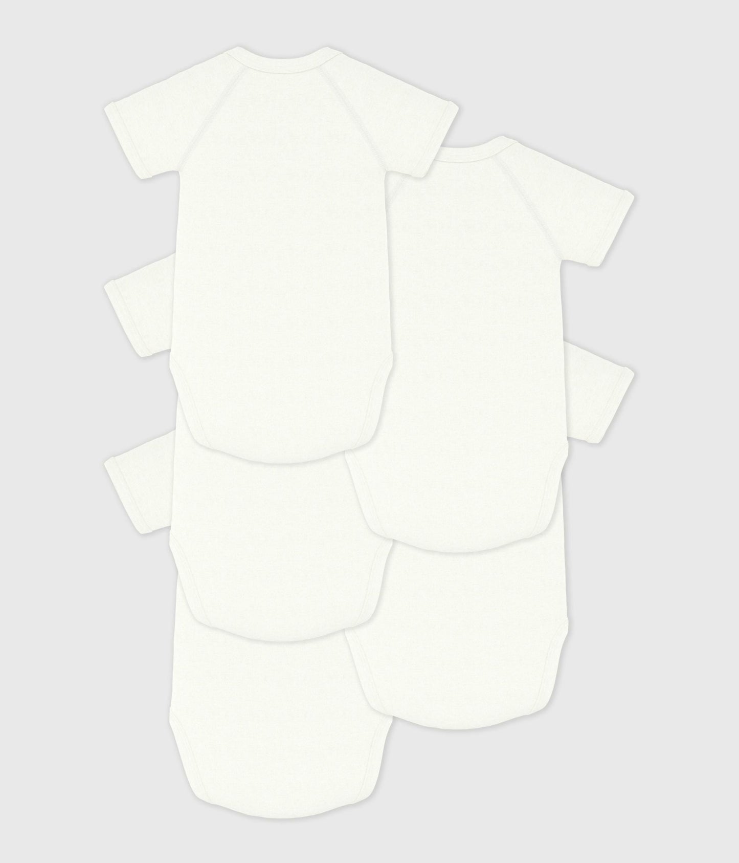 Lot de bodies croisés manches courtes en coton unis bébé – D1