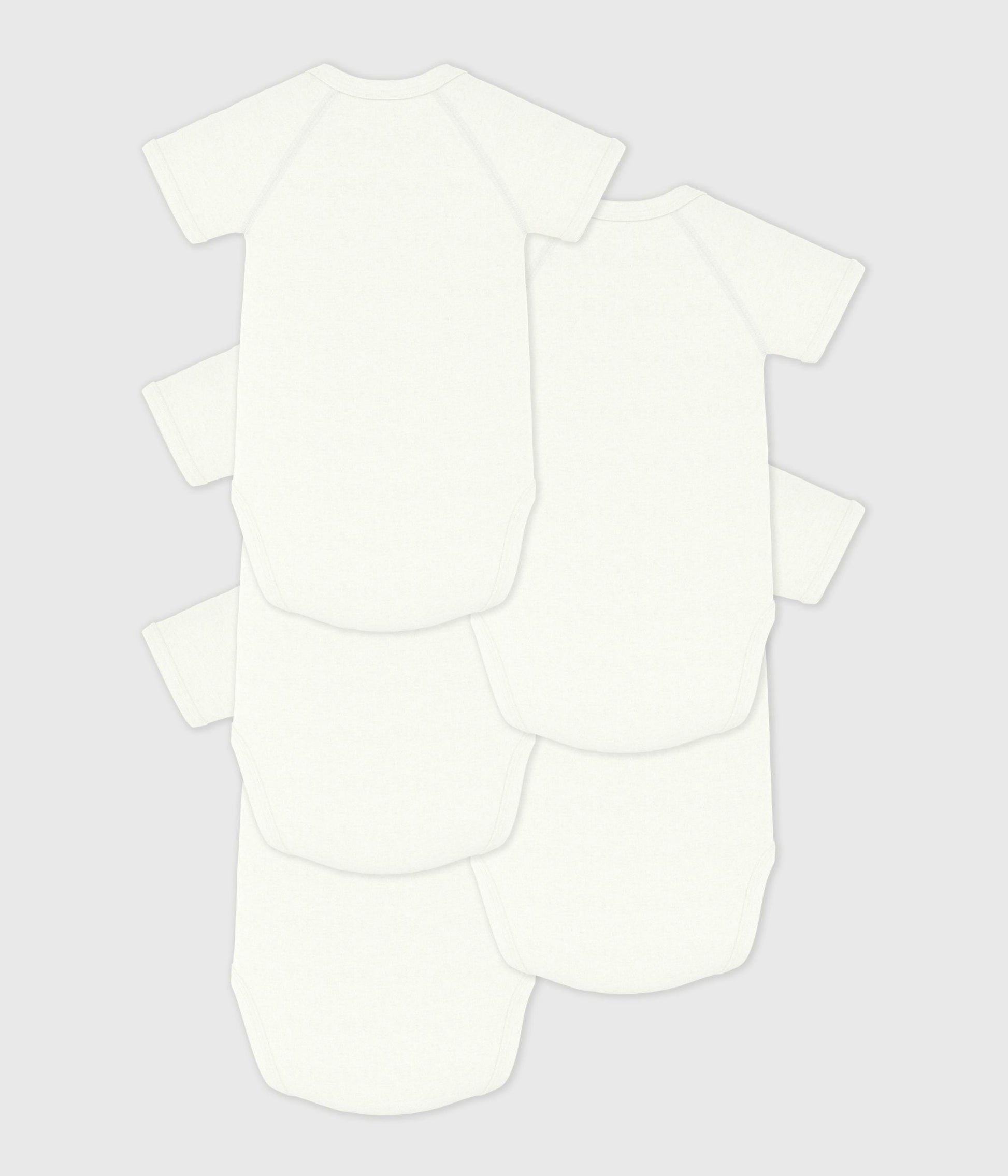 Lot de bodies croisés manches courtes en coton unis bébé – D1