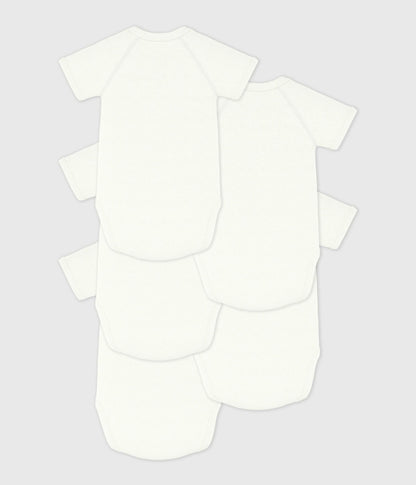 Lot de bodies croisés manches courtes en coton unis bébé – D1