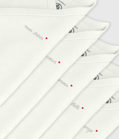 Lot de bodies croisés manches courtes en coton unis bébé – Z1