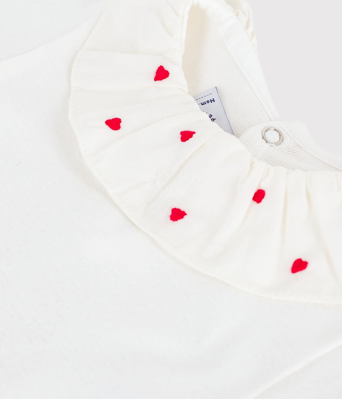 Body bébé en coton à col brodé, uni – Z1