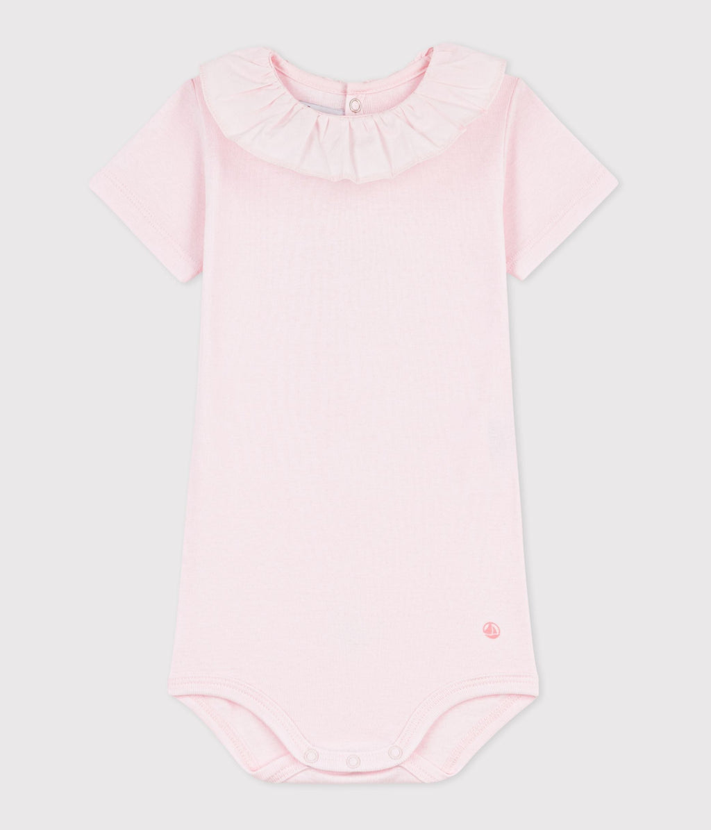 Body bébé en coton à col, uni – F1