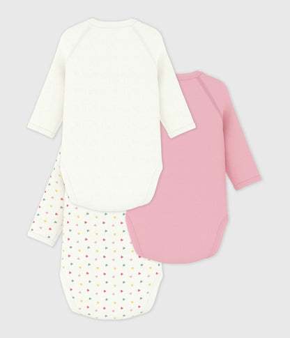 Lot de bodies croisés manches longues en coton imprimé bébé – D1