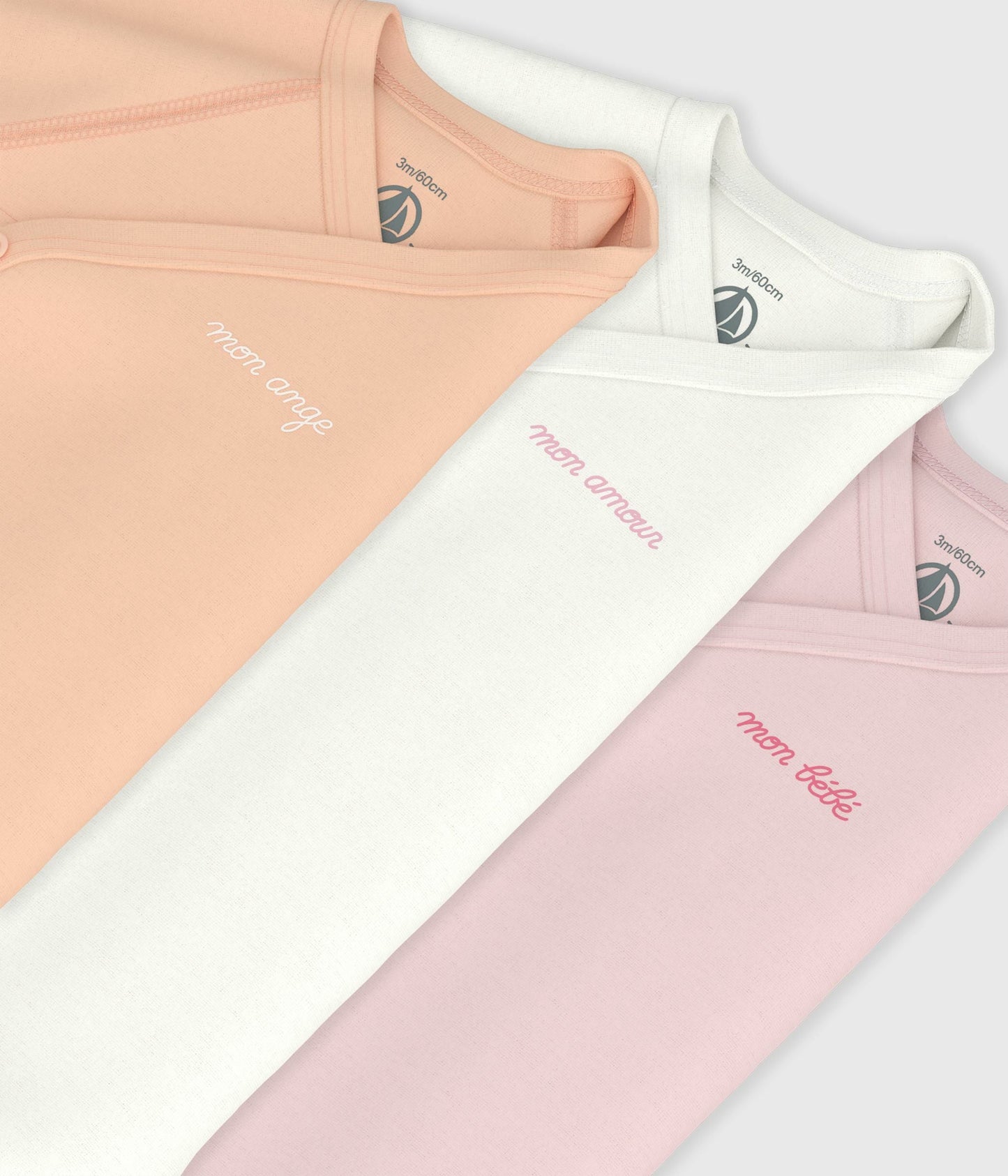 Lot de bodies croisés manches longues en coton imprimé bébé – Z1