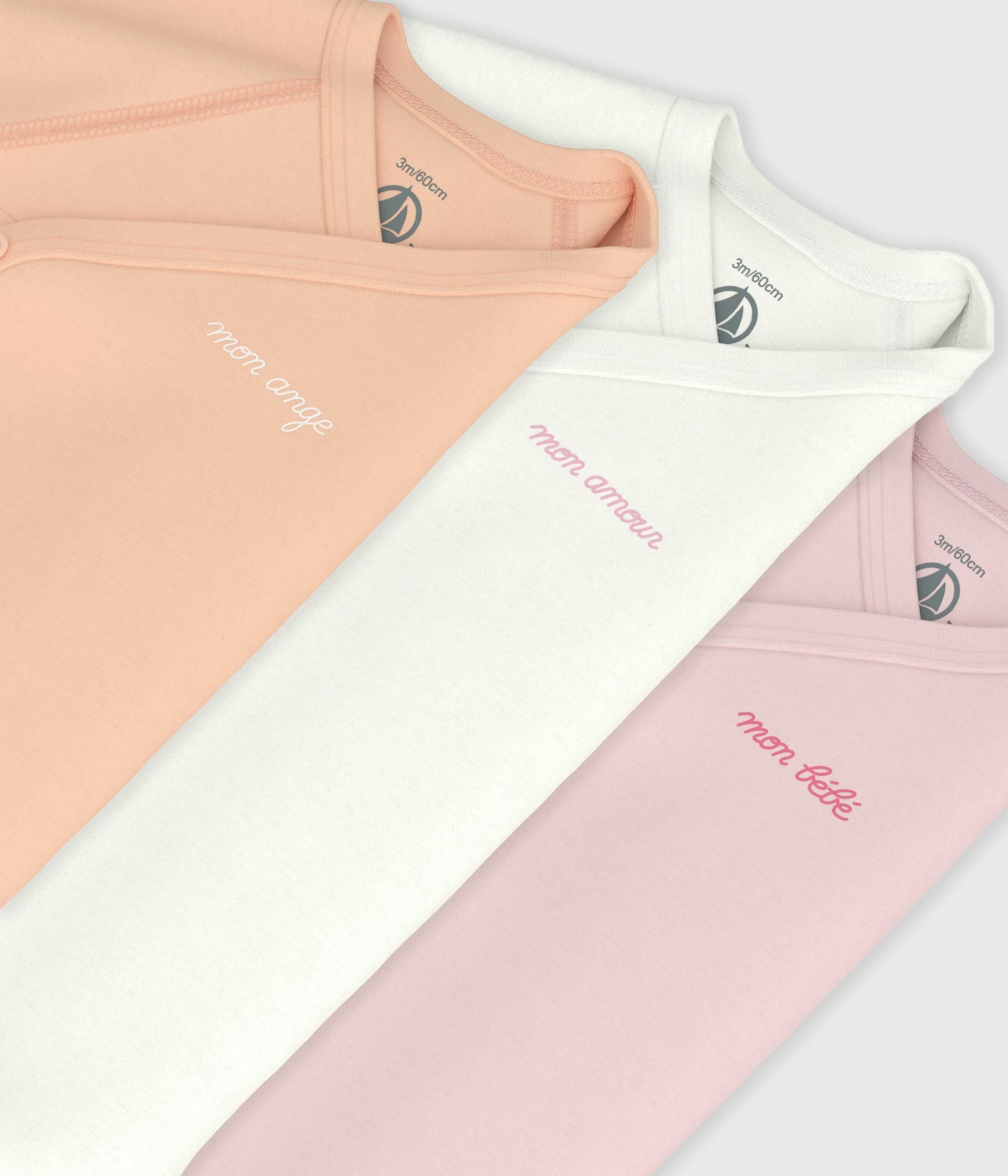 Lot de bodies croisés manches longues en coton imprimé bébé – Z1