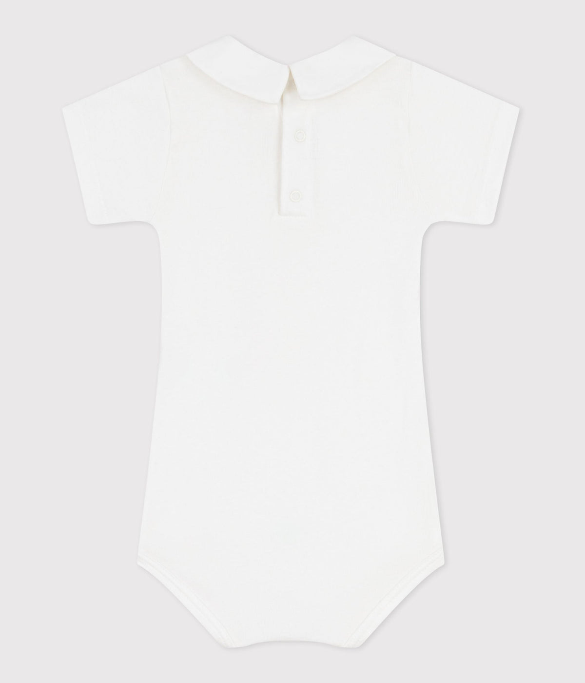 Body bébé en coton à col brodé, uni – D1