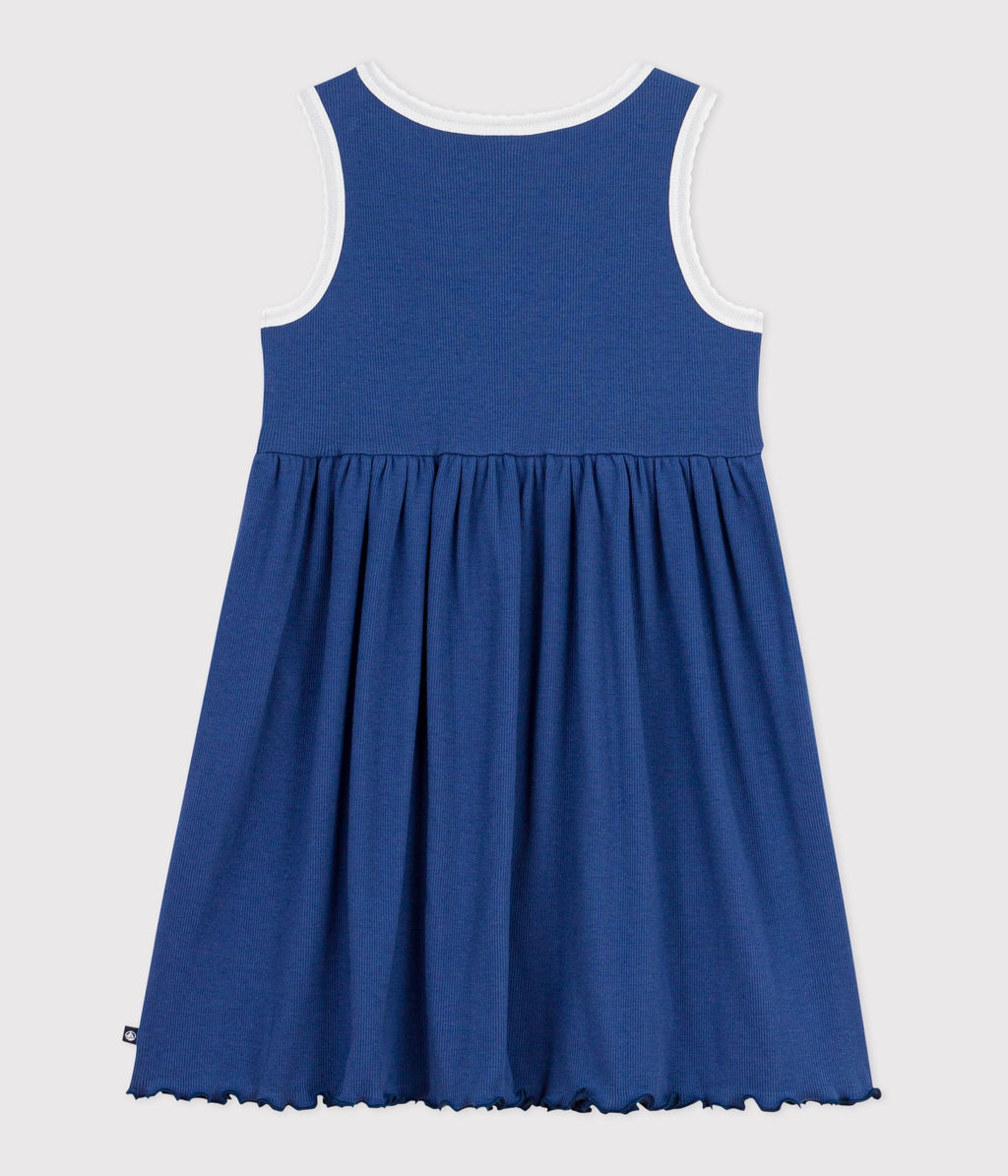 Robe sans manches enfant en coton uni – D1