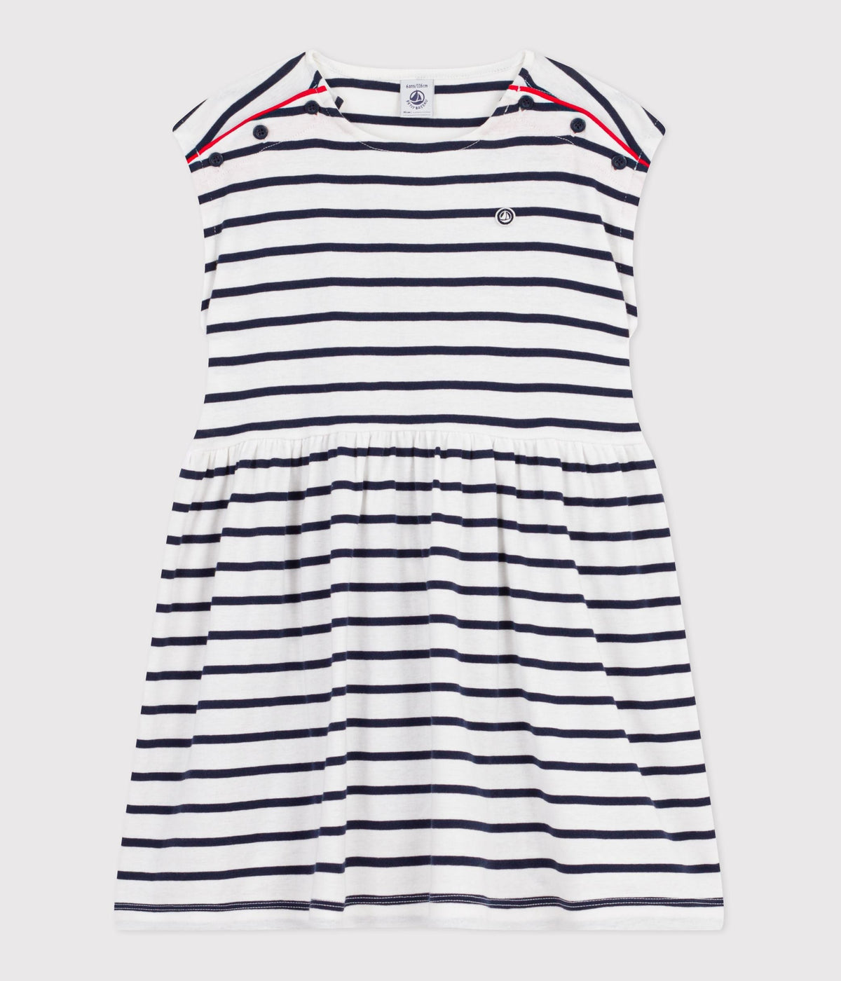 Robe sans manches enfant en coton à rayures – F1