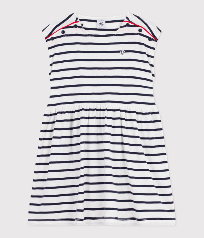 Robe sans manches enfant en coton à rayures – F1