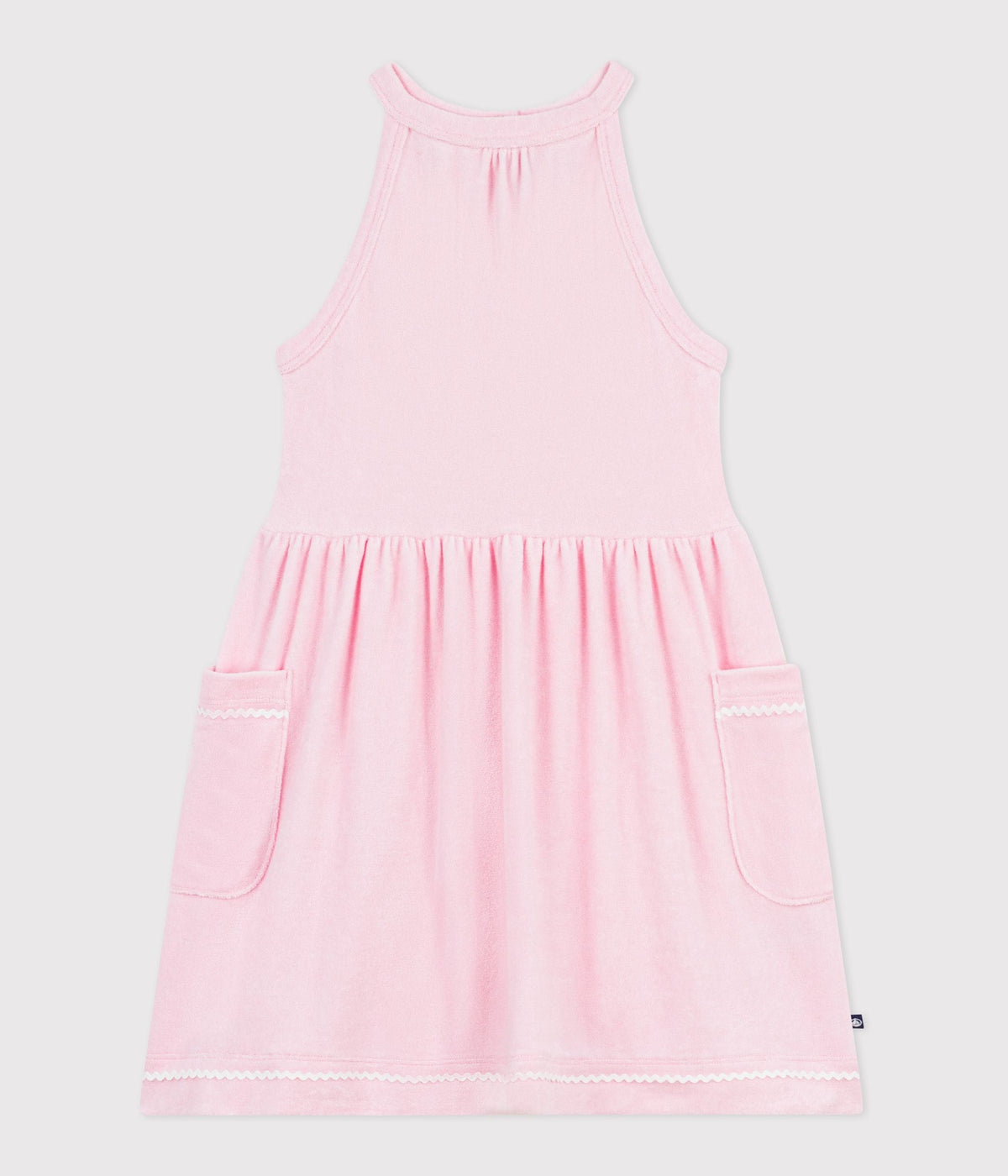 Robe sans manches enfant en coton uni – F1