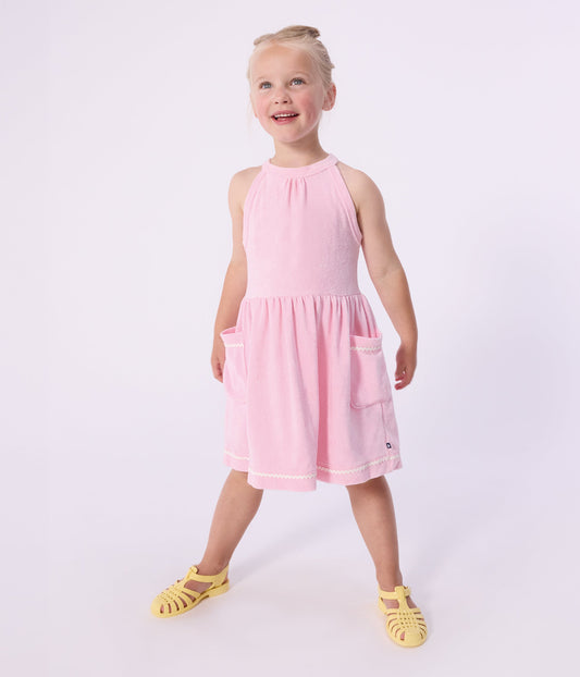 Robe sans manches enfant en coton uni – J1