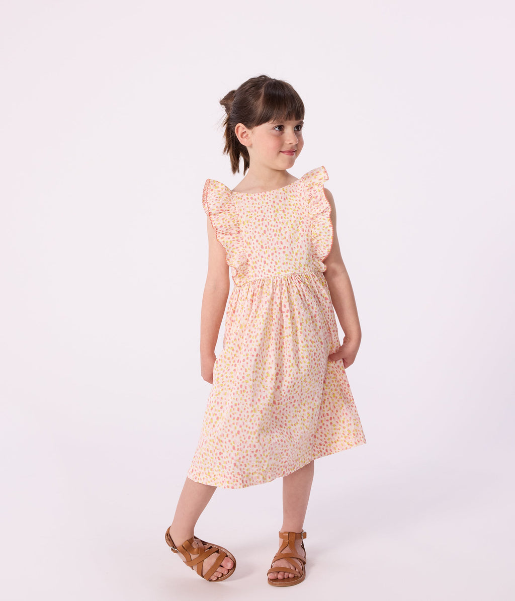 Robe sans manches dos nu enfant en coton imprimée – J1