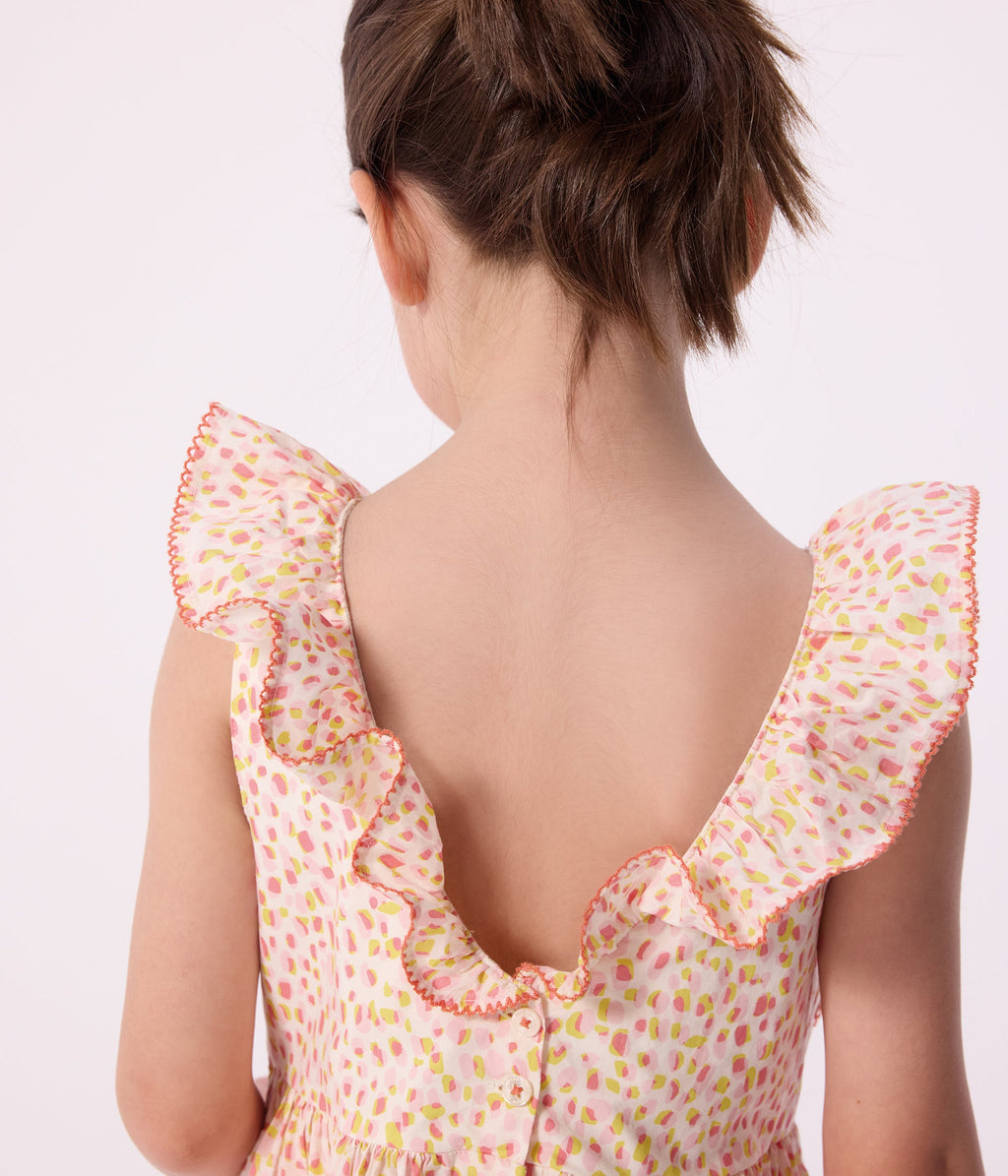 Robe sans manches dos nu enfant en coton imprimée – J2