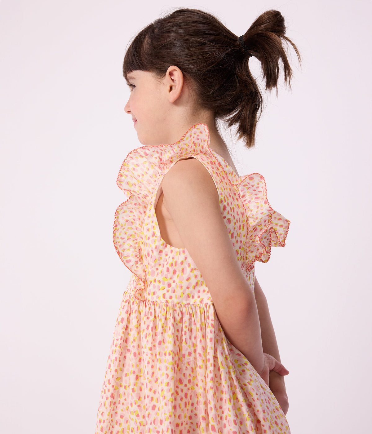 Robe sans manches dos nu enfant en coton imprimée – J3