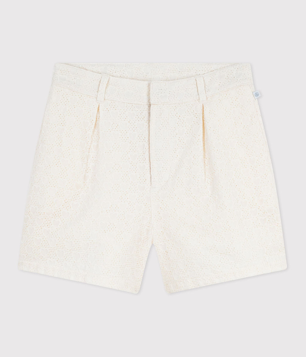 Short enfant en coton motifs cœurs – F1