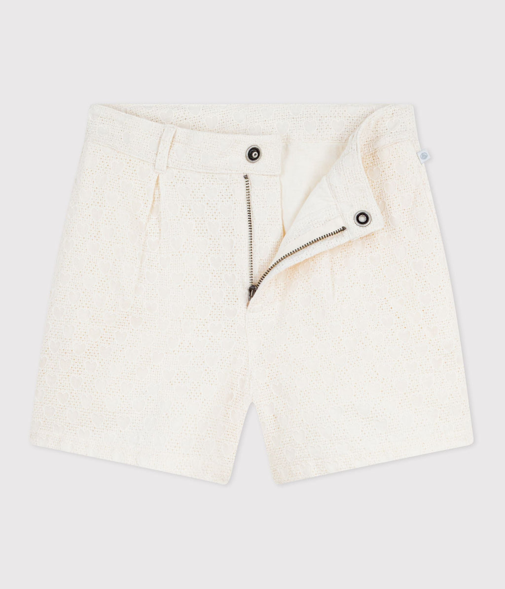 Short enfant en coton motifs cœurs – F2
