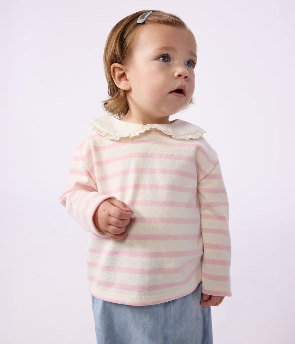 Marinière à col bébé en coton – J1