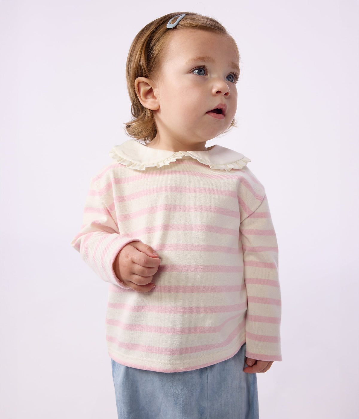 Marinière à col bébé en coton – J1