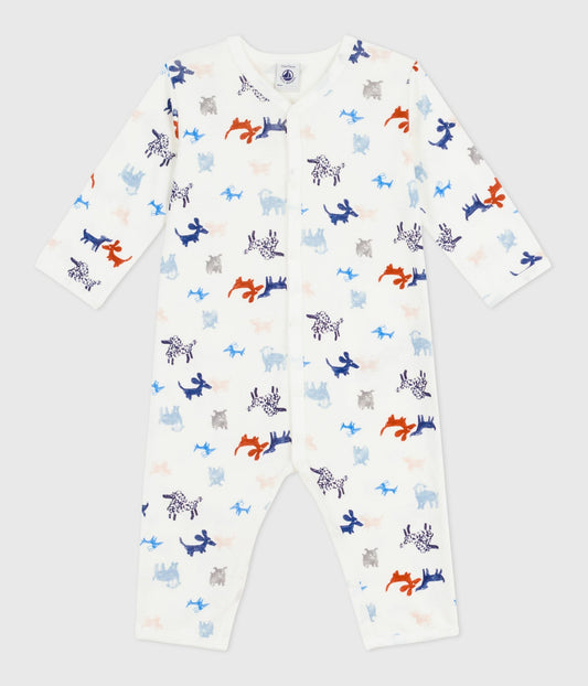 Pyjama bébé en coton sans pieds imprimé chien – F1