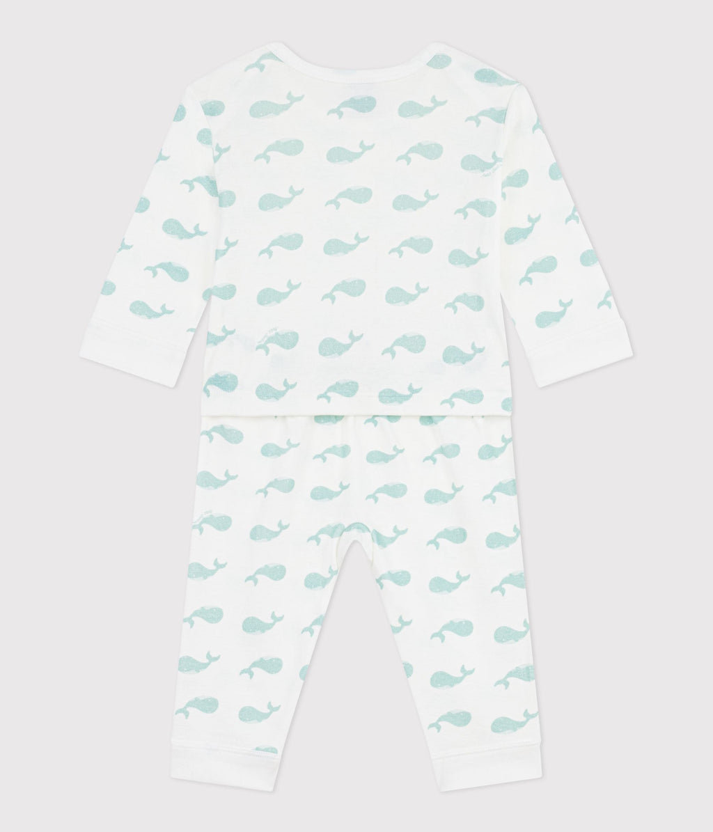 Pyjama bébé en coton sans pieds imprimé baleines – D1