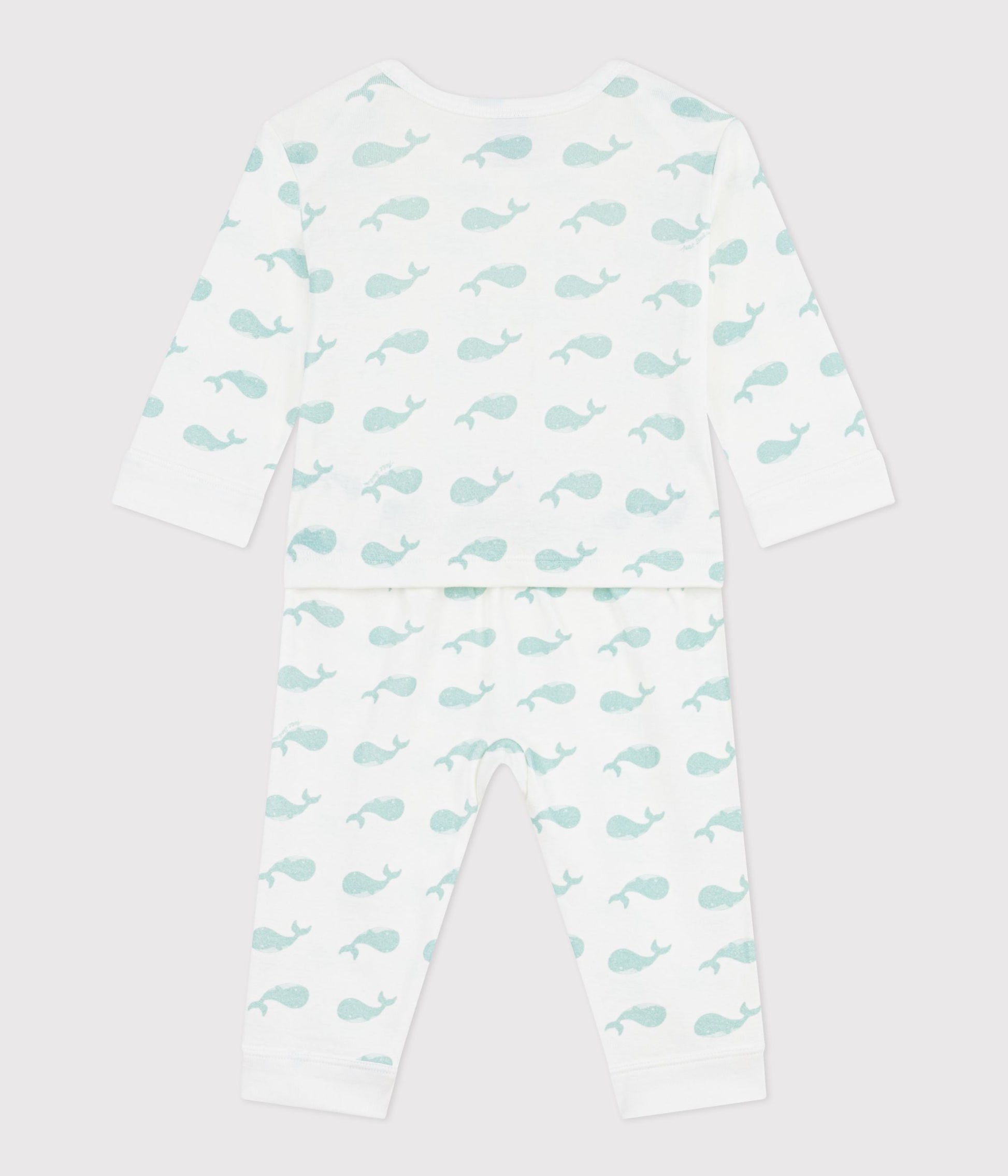 Pyjama bébé en coton sans pieds imprimé baleines – D1