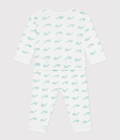 Pyjama bébé en coton sans pieds imprimé baleines – D1