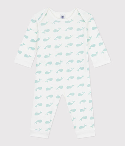 Pyjama bébé en coton sans pieds imprimé baleines – F1