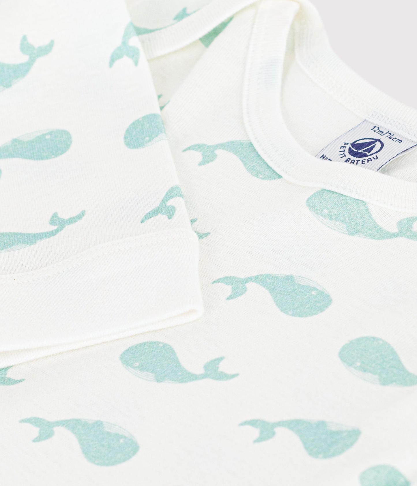 Pyjama bébé en coton sans pieds imprimé baleines – Z1