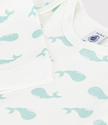Pyjama bébé en coton sans pieds imprimé baleines – Z1