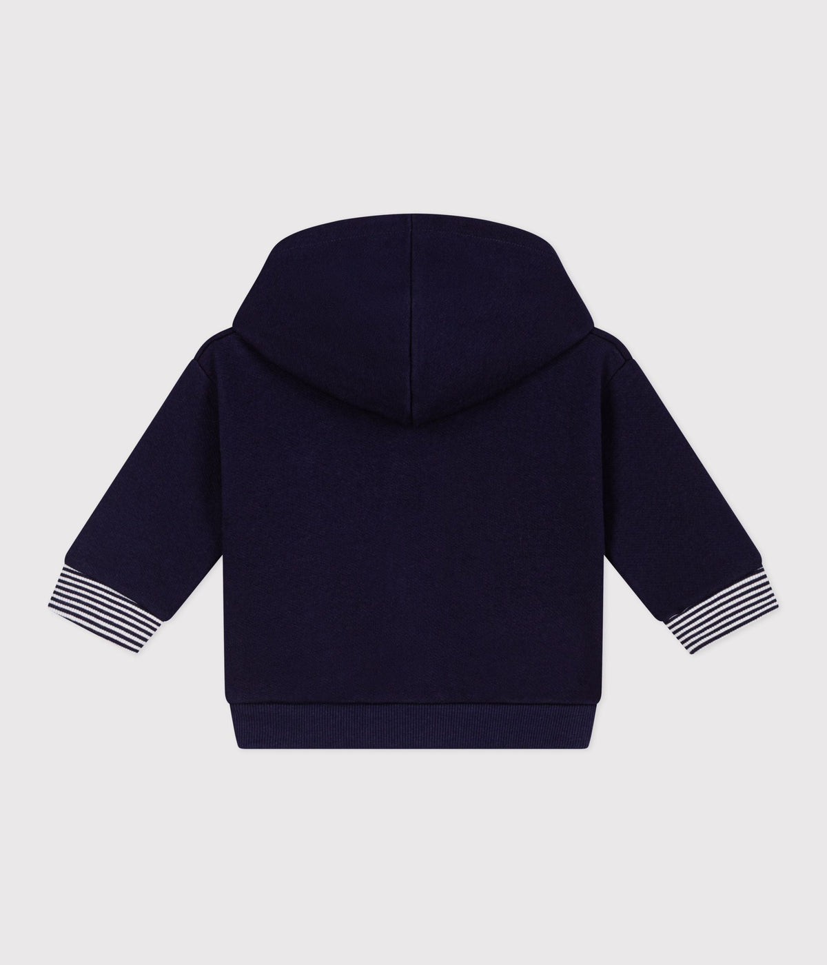 Sweatshirt à capuche bébé en coton détails rayés – D1