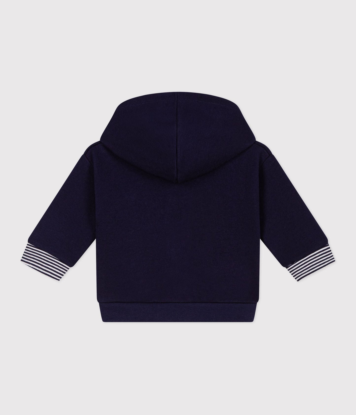 Sweatshirt à capuche bébé en coton détails rayés – D1